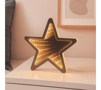 Ideen mit Herz Étoile LED Infinity - Étoile lumineuse avec effet tunnel lumineux - Décoration de fenêtre pour Noël - Avec fonction minuterie - Fonctionne avec piles - 15 cm x 14,2 cm