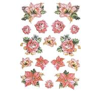 Ideen mit Herz Feuille d'autocollants « 3D en relief » - Gaufrage de qualité supérieure avec effet 3D - Feuille DIN A4 avec différents motifs (fleurs 1)
