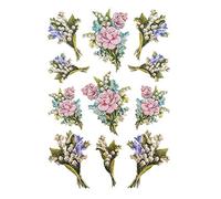 Ideen mit Herz - Feuille d'autocollants - 3D - En relief - Gaufrage de qualité supérieure avec effet 3D - Feuille DIN A4 avec différents motifs (variété de muguet 05)