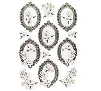 Ideen mit Herz - Feuille d'autocollants - 3D - En relief - Gaufrage de qualité supérieure avec effet 3D - Feuille DIN A4 avec différents motifs (cadre baroque 4)