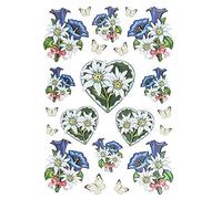 Ideen mit Herz - Feuille d'autocollants - 3D - En relief - Gaufrage de qualité supérieure avec effet 3D - Feuille DIN A4 avec différents motifs (Edelweiß 05)