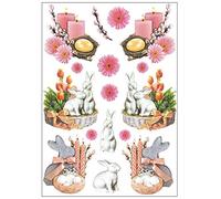 Ideen mit Herz Feuille d'autocollants « 3D en relief » - Gaufrage de qualité supérieure avec effet 3D - Feuille DIN A4 avec différents motifs (décoration de Pâques 2)