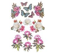 Ideen mit Herz - Feuille d'autocollants - 3D - En relief - Gaufrage de qualité supérieure avec effet 3D - Feuille DIN A4 avec différents motifs (fleurs et vases 3)