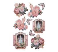 Ideen mit Herz Feuille d'autocollants 3D En relief Gaufrage de qualité supérieure avec effet 3D Images de fenêtre Scrapbooking Feuille DIN A4 avec de nombreux motifs (fen