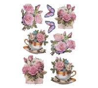 Ideen mit Herz Feuille d'autocollants 3D En relief Gaufrage de qualité supérieure avec effet 3D Images de fenêtre Scrapbooking Feuille DIN A4 avec de nombreux motifs (fle