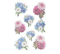Ideen mit Herz Feuille d'autocollants - 3D - En relief - Gaufrage de qualité supérieure avec effet 3D - Images de fenêtre - Scrapbooking - Feuille DIN A4 avec de nombreux motifs (bouquets 02)