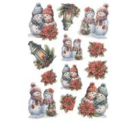 Ideen mit Herz Feuille de stickers 3D en relief | Autocollants | De haute qualité avec effet 3D | Feuille Din A4 avec différents motifs (Famille de bonhommes de neige 03)