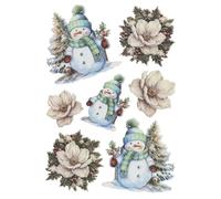 Ideen mit Herz Feuille de stickers 3D en relief | Autocollants | Imprimés de haute qualité avec effet 3D | Feuille Din A4 avec différents motifs (Magique période hivernale 02)