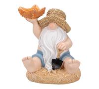 Ideen mit Herz Figurine décorative lutin avec étoile de mer - Décoration maritime pour salle de bain - Nain de jardin amusant - Été, plage et vacances - Photophore original