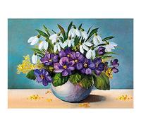 Ideen mit Herz Kit de peinture diamant 5D - Motif : 35 x 25 cm - Toile : 30 x 40 cm - Pierres rondes - Accessoires inclus - Différentes images au choix (vase avec fleurs)