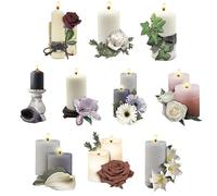 Ideen mit Herz Lot de 10 motifs 3D, découpés, env. 7-10 cm, dans un sac, images pour bricolage et décoration, fabrication de cartes de vœux, motifs pour scrapbooking et décoration de bricolage