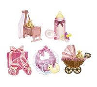 Ideen mit Herz Lot de 10 motifs 3D découpés, env. 7-10 cm, dans un sachet | images pour bricoler et décorer | cartes de vœux DIY | motifs pour scrapbooking et décoration (bébé fille)