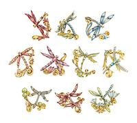 Ideen mit Herz Lot de 10 motifs 3D découpés, env. 7-10 cm, dans un sachet | images pour bricoler et décorer | cartes de vœux DIY | motifs pour scrapbooking et décoration (bijoux libellules)