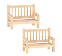 Ideen mit Herz Lot de 2 bancs miniatures en bois | Modélisme | Accessoires de maison de poupée | Matériel de bricolage | Décoration | DIY | Modélisme ferroviaire | Banc de siège | 10 cm x 4,4 cm x 7,5