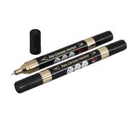 Ideen mit Herz Lot de 2 marqueurs Duo-Chrome, à 2 pointes, à base d'eau, effet miroir, chromés, dorés