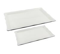 Ideen mit Herz Lot de 2 plateaux | Vintage | Plateau de service | Décoration de table | Décoration | Maison de campagne | Boho | Bricolage | Bricolage | Assiette décorative | 2 tailles