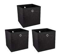 Ideen mit Herz Lot de 3 boîtes de rangement pliables - 30 x 30 x 30 cm - Noir