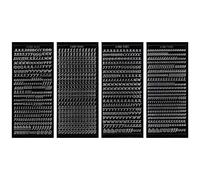 Ideen mit Herz Lot de 4 autocollants - 23 x 10 cm - Lettres et chiffres - ABC - Lettres majuscules et minuscules avec chiffres et caractères spéciaux - Idéal pour bougies et cartes de vœux - Noir