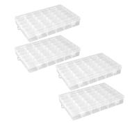 Ideen mit Herz Lot de 4 boîtes de rangement pour petites pièces - 36 compartiments de 4,3 x 2,7 cm chacun - Dimensions : 27,2 x 17,5 x 4,5 cm - Boîtes de rangement pour bricolage