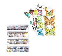 Ideen mit Herz Lot de 4 planches d'autocollants de peinture diamant au format A4 - Amovibles individuellement - Avec pierres précieuses (papillon)