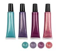 Ideen mit Herz Lot de 4 stylos à perles métallisés - 25 ml - Aspect perle pour papier, textile, rose, lilas, menthe