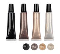 Ideen mit Herz Lot de 4 stylos à perles métallisés - 25 ml - Aspect perles pour papier, textiles, (blanc, crème, taupe, noir)