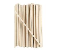 Ideen mit Herz Lot de 50 baguettes en bois rectangulaires - 30 cm - 8 mm x 8 mm - poli lisse - bambou - tige raccourcissable - décoration, modélisme, bricolage