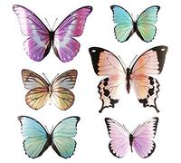 Ideen mit Herz Lot de 6 stickers pop-up papillons 3D | Dimensions de la feuille : 19 x 21 cm | Idéal pour le scrapbooking, la décoration murale, d'autres décorations (multicolore)
