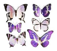 Ideen mit Herz Lot de 6 stickers pop-up papillons 3D sur feuille - Dimensions de la feuille : 19 x 21 cm - Idéal pour le scrapbooking, la décoration murale, d'autres décorations (tons violet)