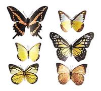 Ideen mit Herz Lot de 6 stickers pop-up papillons 3D sur feuille - Dimensions de la feuille : 19 x 21 cm - Idéal pour le scrapbooking, la décoration murale, d'autres décorations (cuivré et jaune)