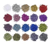 Ideen mit Herz - Lot de 60 000 paillettes métalliques - 20 couleurs dans un sachet de 15 g - Paillettes à coudre, coller, enfiler - Pour couture, art, bricolage, bricolage de bijoux (diamètre 4 mm)