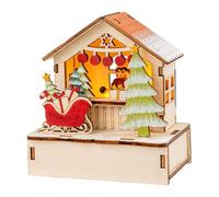 Ideen mit Herz | Maison LED | Marché de Noël | Maisons miniatures | Éclairage de Noël | Décoration de Noël | Décoration en bois | Lumière d'ambiance | Fonctionne avec piles (scène du marché de Noël 1)