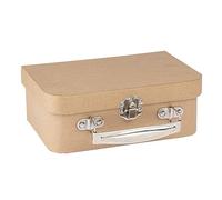 Ideen mit Herz Mallette de rangement - 18 x 12 x 6,5 cm - Avec surface en papier kraft - En papier mâché - Avec poignée en métal et fermeture en métal