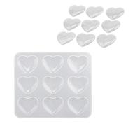 Ideen mit Herz Moule en silicone en forme de cœur - Pour 9 cœurs - 5,2 x 0,8 x 4,6 cm - Pour plâtre, béton, résine époxy - Moulage - Qualité alimentaire
