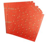 Ideen mit Herz Papier calque | 100 feuilles | 110 g/m² | papier plié idéal pour réaliser des étoiles ou origami| papier artisanal transparent de Noël (étoiles | rouge/or, 20 x 20 cm)