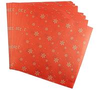 Ideen mit Herz Papier calque | 100 feuilles | 110 g/m² | papier plié idéal pour réaliser des étoiles ou origami| papier artisanal transparent de Noël (flocon de neige | rouge/or, 20 x 20 cm)