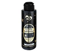 Ideen mit Herz Peinture acrylique Multisurface à paillettes précieuses | Peinture universelle à base d'eau | Avec paillettes dorées scintillantes élégantes | 180 ml (noir)