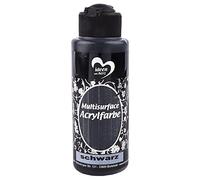 Ideen mit Herz Peinture Acrylique Multisurface | universelle pour différentes surfaces | couleur à peindre de bois, verre, polyester, céramique, porcelaine, polystyrène, plastique, cuir| 120 ml (noir)