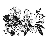 Ideen mit Herz Pochoir en plastique laser DIN A4 | Idéal pour la décoration textile, la décoration murale, les fenêtres, le papier, le scrapbooking, les enfants (orchidées 02)