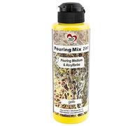 ideen mit herz Pouring Mix 2en1 | Medium de lissage et peinture acrylique | médium de coulage déjà intégré dans la Peinture, Aucun mélange requis | 180 ml (jaune)