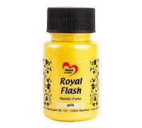 ideen mit herz Royal Flash | peinture métallique acrylique | brillance métallique, avec de fines particules de paillettes | séchage rapide | à base d'eau | 50 ml (jaune)