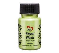 ideen mit herz Royal Flash | peinture métallique acrylique | brillance métallique, avec de fines particules de paillettes | séchage rapide | à base d'eau | 50 ml (mai vert)