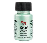 ideen mit herz Royal Flash | peinture métallique acrylique | brillance métallique, avec de fines particules de paillettes | séchage rapide | à base d'eau | 50 ml (vert pastel)