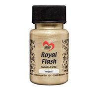 ideen mit herz Royal Flash | peinture métallique acrylique | brillance métallique, avec de fines particules de paillettes | séchage rapide | à base d'eau | 50 ml (or léger)
