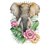 Ideen mit Herz Transfert de repassage coloré DIN A4 | Pour décorer les textiles tels que les t-shirts et les sacs avec motifs à repasser | Images de transfert | DIY textiles (éléphant)