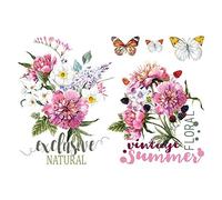 Ideen mit Herz Transferts thermocollants pour textile | DIN A4 | filigrane sans fond | idéal pour les t-shirts et les sacs | repasser des images rapidement et facilement (fleurs et papillons)