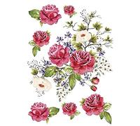 Ideen mit Herz Transferts thermocollants pour textile | DIN A4 | filigrane sans fond | série fleurs | idéal pour les t-shirts et les sacs | repasser des images rapidement et facilement (Design 17)