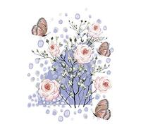 Ideen mit Herz Transferts thermocollants pour textile | DIN A4 | filigrane sans fond | série fleurs | idéal pour les t-shirts et les sacs | repasser des images rapidement et facilement (Design 18)