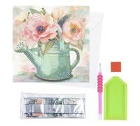 Idées avec Coeur Idées avec Coeur Diamond Painting Carte de vœux | 16 cm x 16 cm | 370 g/m² | INCL. enveloppe & Outils (Bouquet Vintage 5)