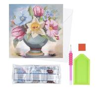 Idées avec Coeur Idées avec Coeur Diamond Painting Carte de vœux | 16 cm x 16 cm | 370 g/m² | INCL. enveloppe & Outils (Bouquet Vintage 2)